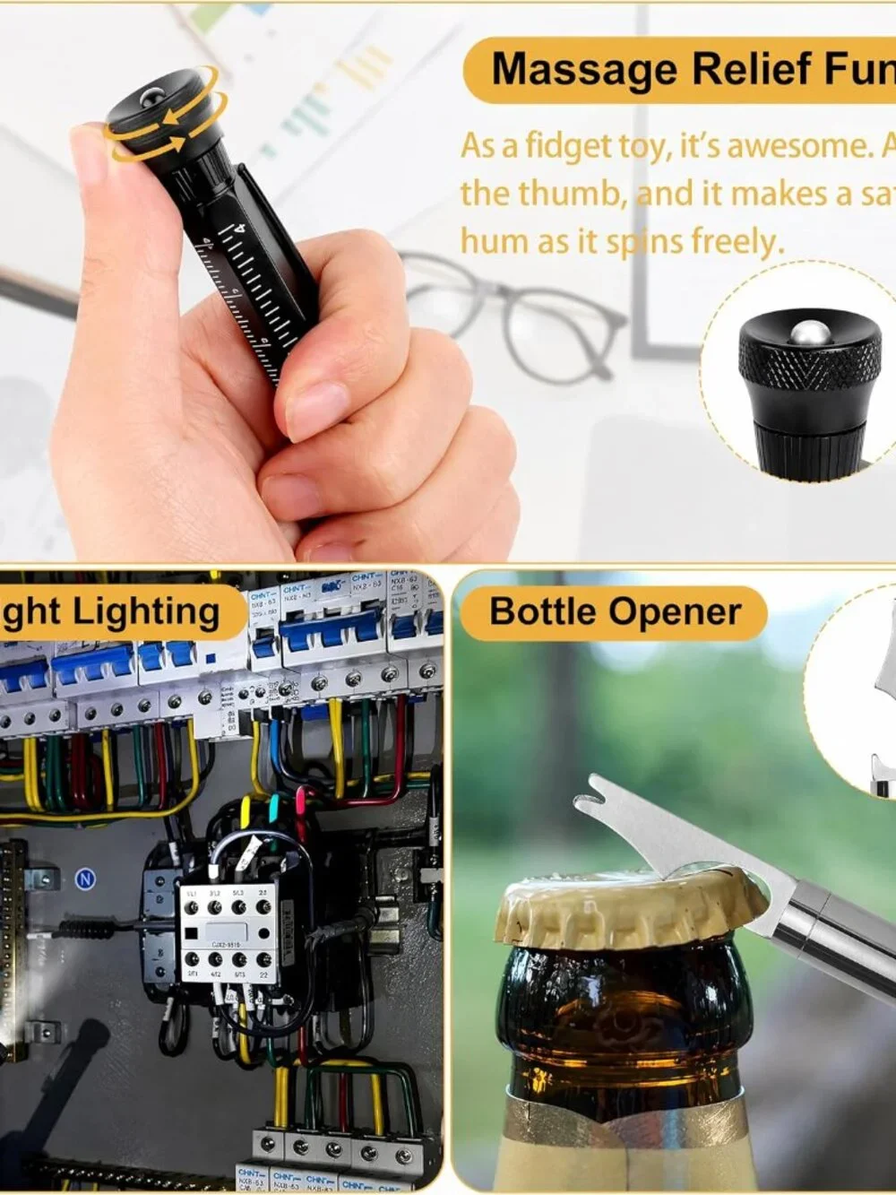 Multi-Function Aluminum Pen 11-in-1 Tool Set – LED Flashlight(1 Pack)